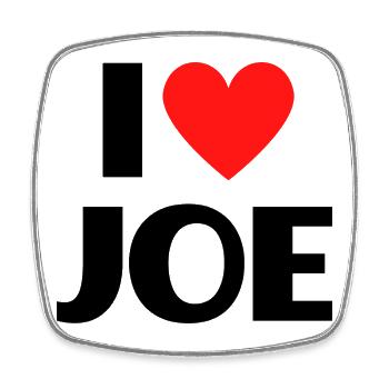 I love Joe Red Heart Love Fan Gift - Square fridge magnet - white - Front