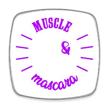 Puissance Féminine Muscle et Mascara Cadeau Femme - Magnet carré - blanc - Devant