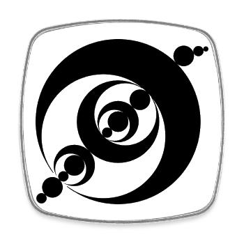 Cosmic Spiral Crop Circle Design - Square fridge magnet - white - Front