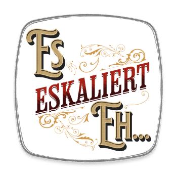 Vintage Es eskaliert eh - Viereckiger Kühlschrankmagnet - Weiß - Vorne