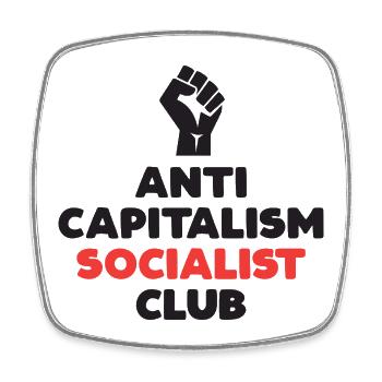 Club socialiste anticapitaliste - Magnet carré - blanc - Devant