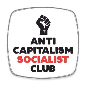 Club socialiste anticapitaliste - Magnet carré - blanc - Devant