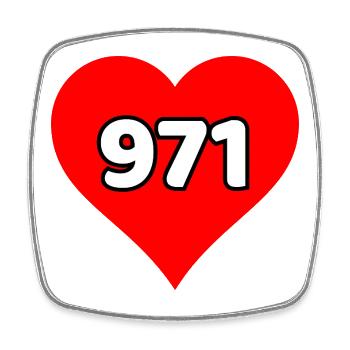 Ich liebe Guadeloupe 971 - Viereckiger Kühlschrankmagnet - Weiß - Vorne