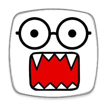 Retro Y2K Monster Emo Halloween - Viereckiger Kühlschrankmagnet - Weiß - Vorne