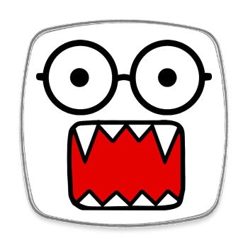 Retro Y2K Monster Emo Halloween - Square fridge magnet - white - Front