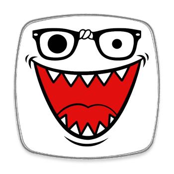 Retro Y2K Monster Emo Halloween - Square fridge magnet - white - Front