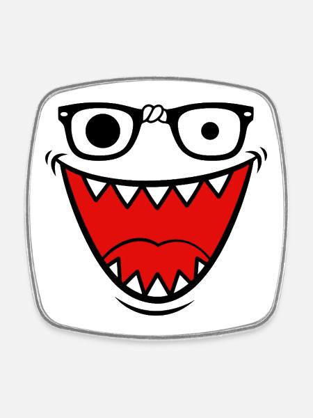 Retro Y2K Monster Emo Halloween - Viereckiger Kühlschrankmagnet - Weiß
