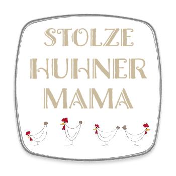 Funny Chickens Mom Illustration - Square fridge magnet - white - Front