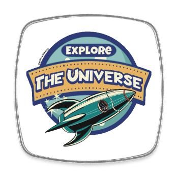 Space Explorer - Explore the Universe - Square fridge magnet - white - Front
