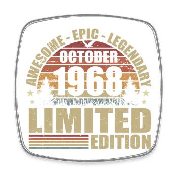 57e Anniversaire Rétro Octobre 1968 - October 1968 - Magnet carré - blanc - Devant