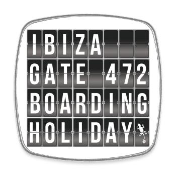 Ibiza Holiday Boarding Sign - Square fridge magnet - white - Front