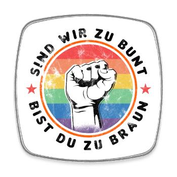 ZEICHEN SETZEN GEGEN RECHTS - Viereckiger Kühlschrankmagnet - Weiß - Vorne