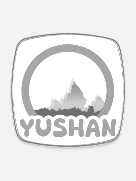 Randonnée Yushan - Magnet carré - blanc