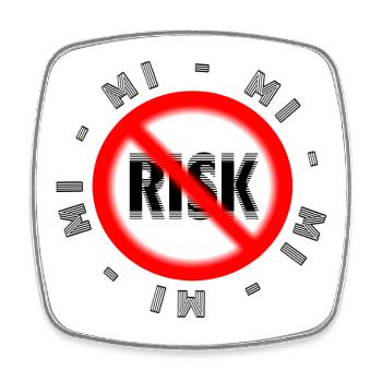 Risikoloser Lebensstil Motiv MI MI MI NO Risk - Viereckiger Kühlschrankmagnet - Weiß - Vorne