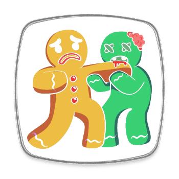 Lebkuchenmann Weihnachten Gingerbread Lebkuchen - Viereckiger Kühlschrankmagnet - Weiß - Vorne