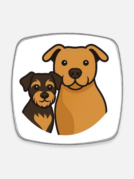 Rosi & Mia - Viereckiger Kühlschrankmagnet - Weiß