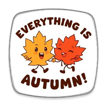 Alles ist Herbst. Fröhliche Herbsternte, Kinder - Viereckiger Kühlschrankmagnet - Weiß - Vorne