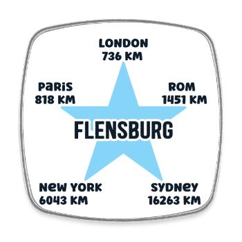 Flensburg Urlaub Ostsee Outfit Ferien Flensburger - Viereckiger Kühlschrankmagnet - Weiß - Vorne