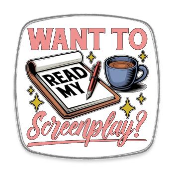 Screenwriter Want To Read My Screenplay Book Lover - Viereckiger Kühlschrankmagnet - Weiß - Vorne
