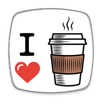 I Love Coffee - Square fridge magnet - white - Front
