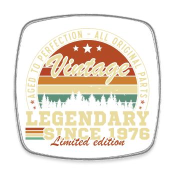 1976 Vintage Retro Geburtstagsgeschenk - Viereckiger Kühlschrankmagnet - Weiß - Vorne