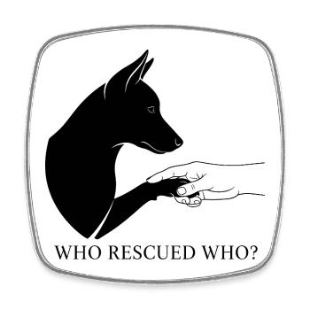 Dog Rescue Love - Square fridge magnet - white - Front