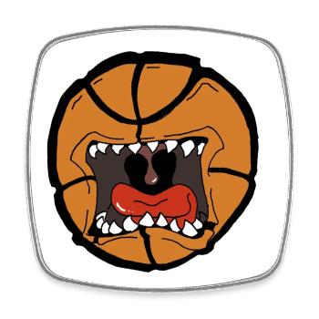 Explosives Basketball-Design - Viereckiger Kühlschrankmagnet - Weiß - Vorne
