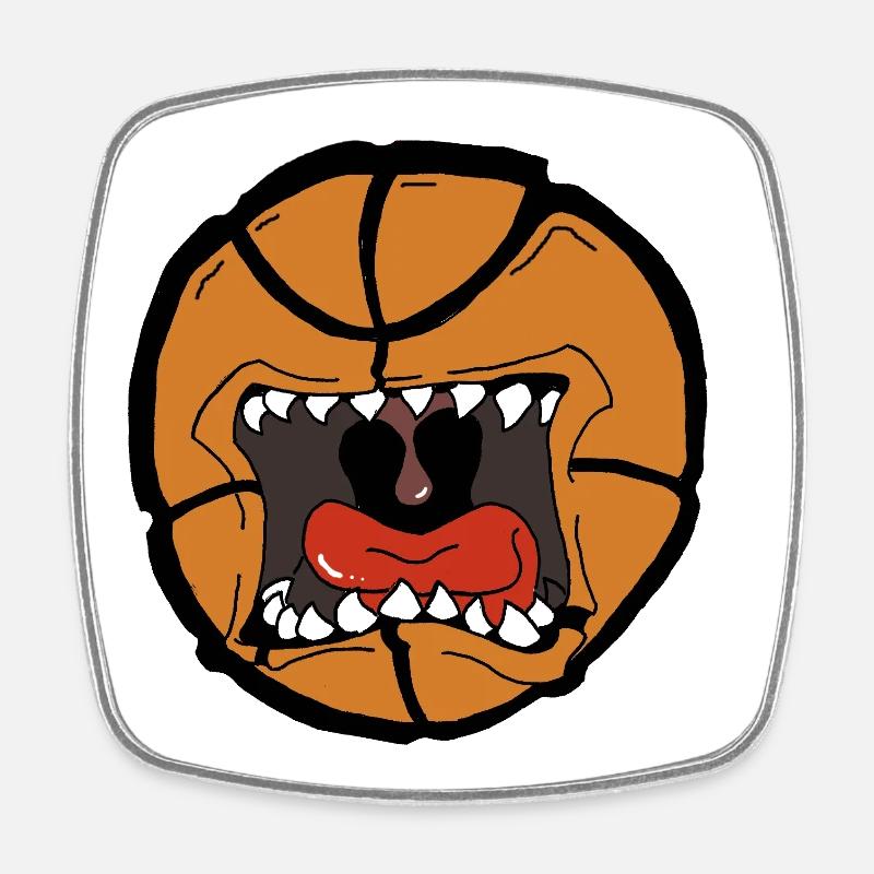 Conception explosive du ballon de basket - Magnet carré - blanc