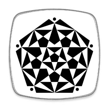 Fractal Pentagram Star Design - Square fridge magnet - white - Front