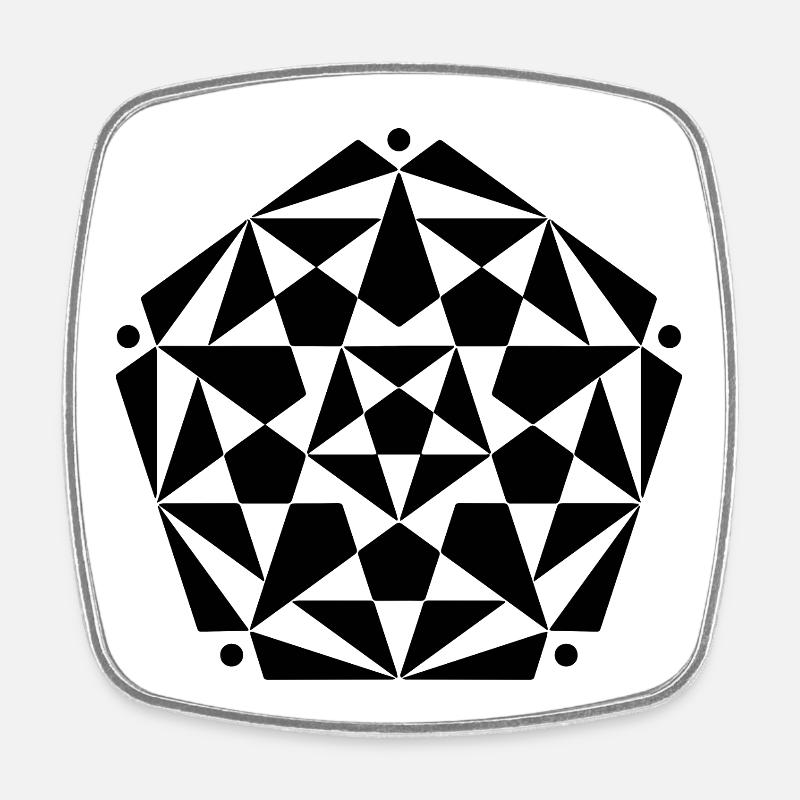 Conception d’étoile de pentagramme fractal - Magnet carré - blanc