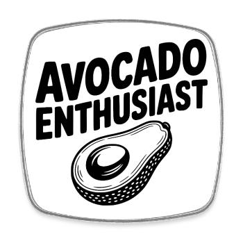 Avocado Enthusiast - Square fridge magnet - white - Front