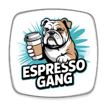 Espresso Gang Bulldog - Magnet carré - blanc - Devant