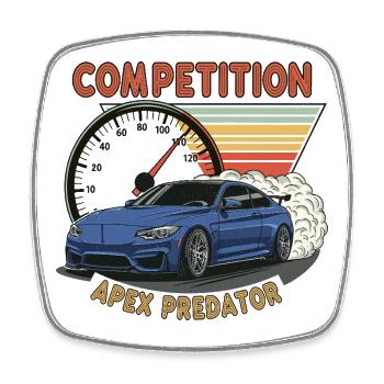 Competition Drift Car - Square fridge magnet - white - Front
