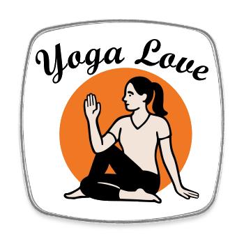 Yoga - Viereckiger Kühlschrankmagnet - Weiß - Vorne