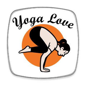 Yoga - Magnet carré - blanc - Devant