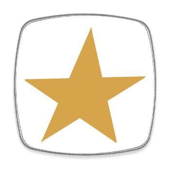 Golden Star Expression Design - Square fridge magnet - white - Front