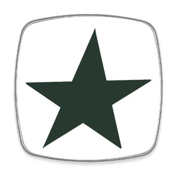 green star pattern in retro style - Square fridge magnet - white - Front