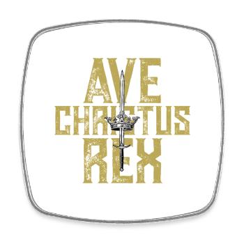 Couronne d’épée Ave Christus Rex - Magnet carré - blanc - Devant