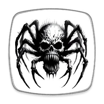 Halloween Monster Spinne Totenkopf - Viereckiger Kühlschrankmagnet - Weiß - Vorne