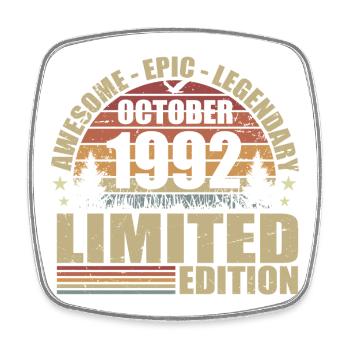 33rd Retro Anniversary October 1992 - October 1992 - Square fridge magnet - white - Front