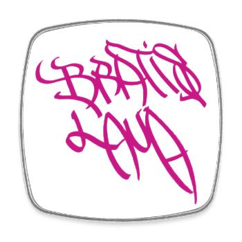 Kunstvolles Graffiti-Design in Lila Bratislava - Viereckiger Kühlschrankmagnet - Weiß - Vorne
