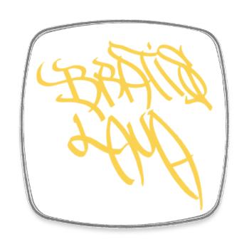 Artistic graffiti lettering Bratislava - Square fridge magnet - white - Front