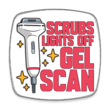 Sonographer Scrubs Lights Off Gel Scan Ultrasound - Viereckiger Kühlschrankmagnet - Weiß - Vorne