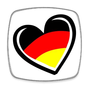 Herz Germany - Viereckiger Kühlschrankmagnet - Weiß - Vorne