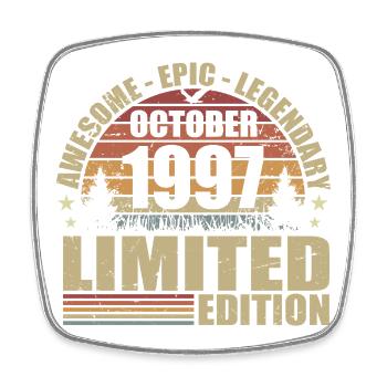 28th Retro Anniversary October 1997 - October 1997 - Square fridge magnet - white - Front
