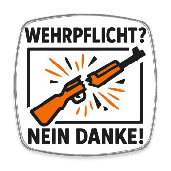 Conscription No Thanks – Conscientious Objection - Square fridge magnet - white - Front