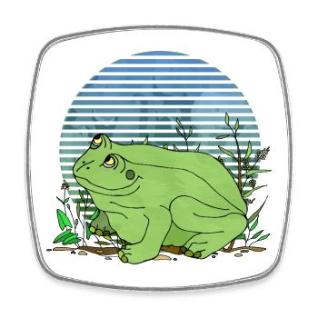 Frog - Square fridge magnet - white - Front