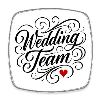 Wedding Team Heart - Square fridge magnet - white - Front