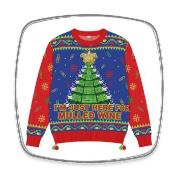 Hier wegen Glühwein - Viereckiger Kühlschrankmagnet - Weiß - Vorne