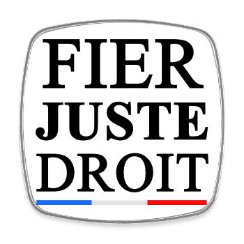 FIER_JUSTE_DROIT - Square fridge magnet - white - Front